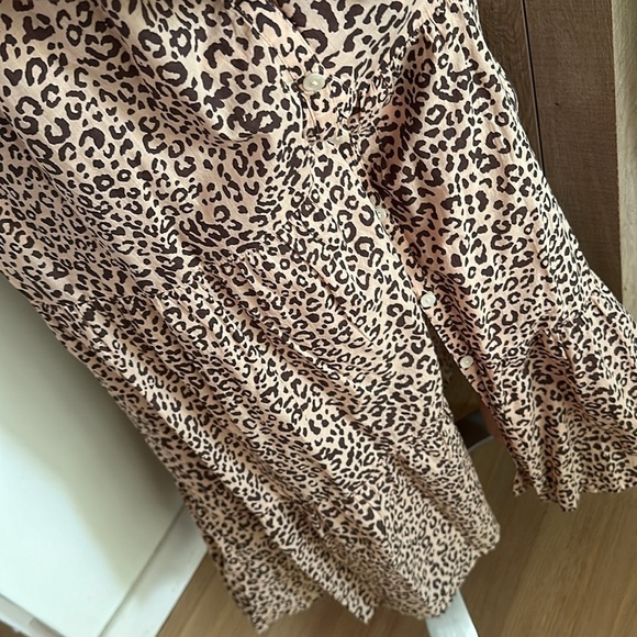 NWT GAP Tiered Cami Leopard Print button down Women's Dress with pockets Size 12 - Picture 12 of 15